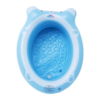 2020 New Design Oval inflatable swimming baby bath pool with bear shape customized swimming bathtub for kids and babies