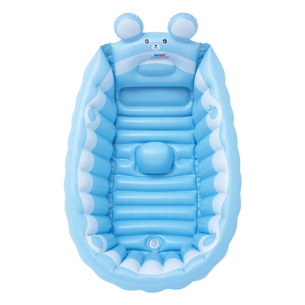 2020 New Design Lovely Bear Inflatable Portable  Bear Baby Safety Free Standing Bathtub For Kids Inflatable Bath Tub